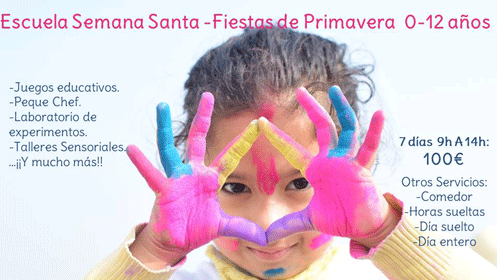 Escuela de Semana Santa y Fiestas de Primavera para niños de 0-12 años en el centro de MURCIA