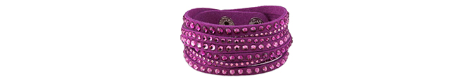 pulsera cuero fucsia